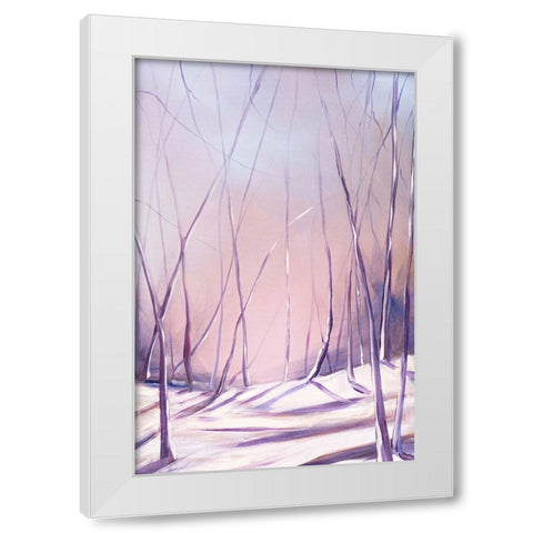 Lilac Snowfall White Modern Wood Framed Art Print by Circle Art Group