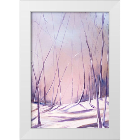 Lilac Snowfall White Modern Wood Framed Art Print by Circle Art Group