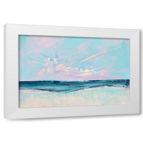 Pink Sunset Over the Shore II White Modern Wood Framed Art Print by Circle Art Group
