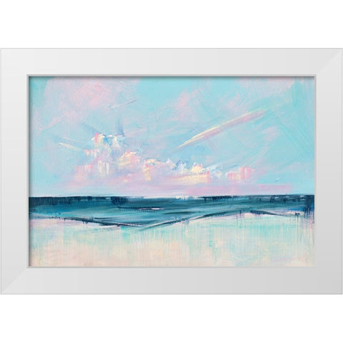 Pink Sunset Over the Shore II White Modern Wood Framed Art Print by Circle Art Group
