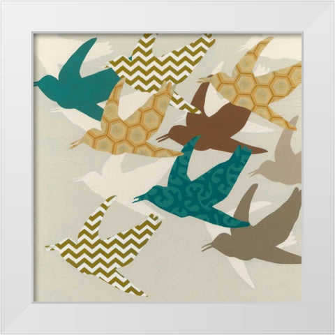Patterned Flock II White Modern Wood Framed Art Print by Vess, June Erica