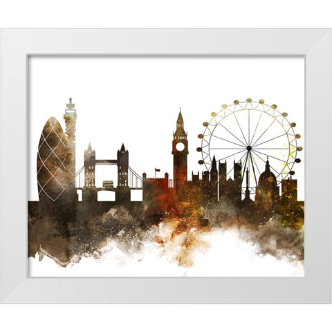 London Watercolor Cityscape II White Modern Wood Framed Art Print by Circle Art Group