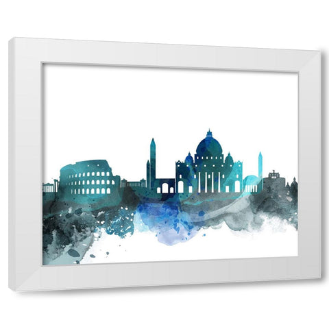 Rome Watercolor Cityscape II White Modern Wood Framed Art Print by Circle Art Group