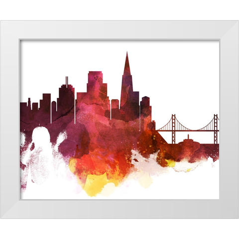 San Francisco Watercolor Cityscape II White Modern Wood Framed Art Print by Circle Art Group