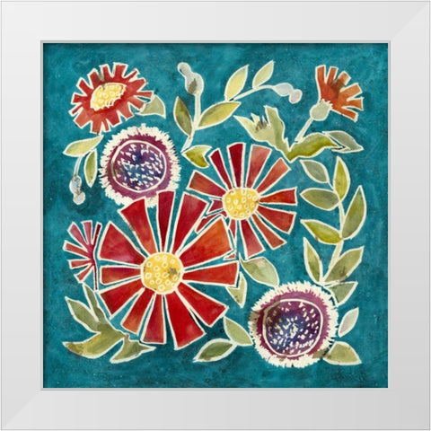 Emma Floral I White Modern Wood Framed Art Print by Meagher, Megan