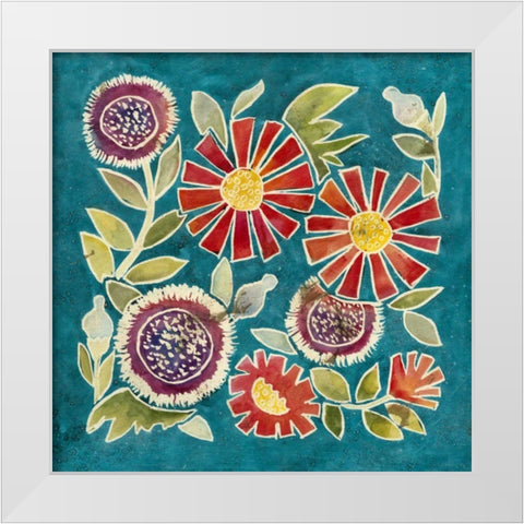 Emma Floral II White Modern Wood Framed Art Print by Meagher, Megan