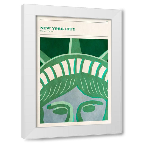 Mid Century City - NYC White Modern Wood Framed Art Print by Circle Art Group