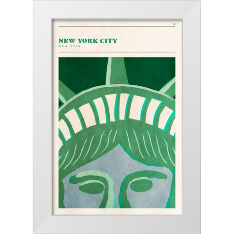 Mid Century City - NYC White Modern Wood Framed Art Print by Circle Art Group