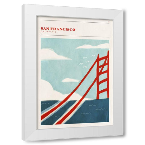 Mid Century City - San Francisco White Modern Wood Framed Art Print by Circle Art Group