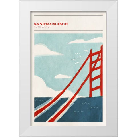 Mid Century City - San Francisco White Modern Wood Framed Art Print by Circle Art Group