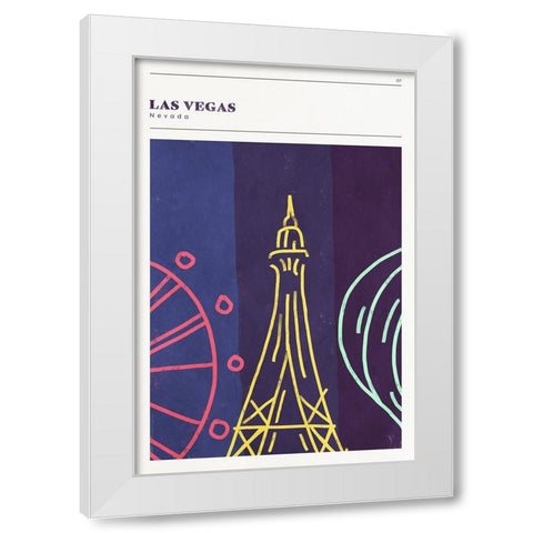 Mid Century City - Las Vegas White Modern Wood Framed Art Print by Circle Art Group