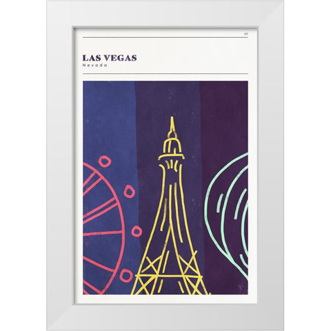 Mid Century City - Las Vegas White Modern Wood Framed Art Print by Circle Art Group