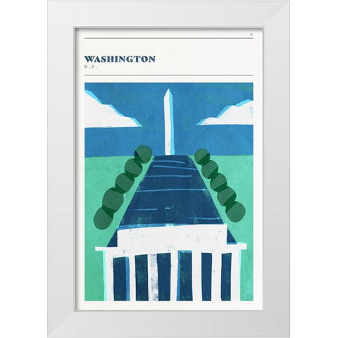 Mid Century City - Washington, DC White Modern Wood Framed Art Print by Circle Art Group