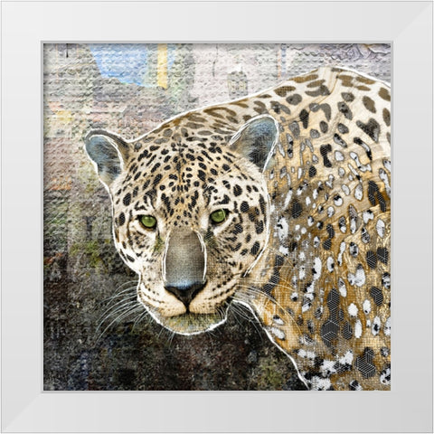 Pop Art - Jaguar White Modern Wood Framed Art Print by Inner Circle