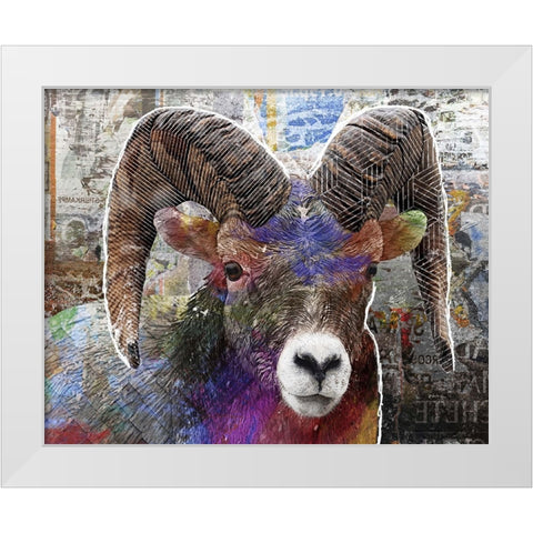 Pop Art - Ram White Modern Wood Framed Art Print by Inner Circle
