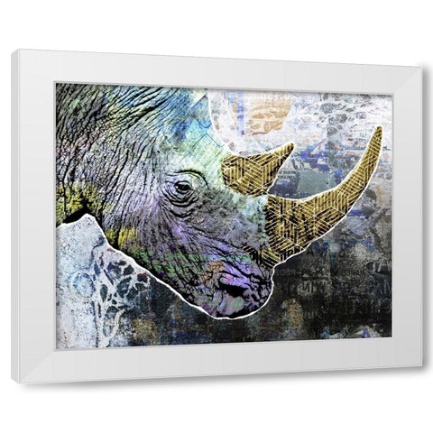 Pop Art - Rhino White Modern Wood Framed Art Print by Inner Circle