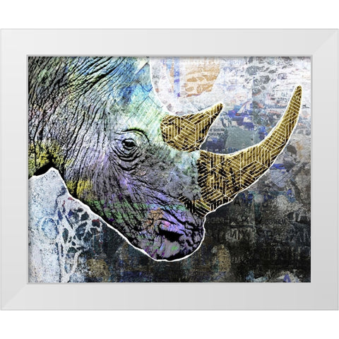 Pop Art - Rhino White Modern Wood Framed Art Print by Inner Circle