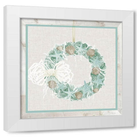 Coastal Christmas Collection A White Modern Wood Framed Art Print by Vision Studio