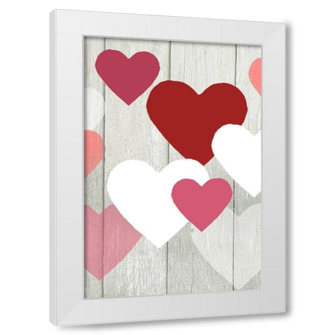 DIY Love Collection F White Modern Wood Framed Art Print by Vision Studio