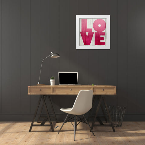 DIY Love Collection G White Modern Wood Framed Art Print by Vision Studio