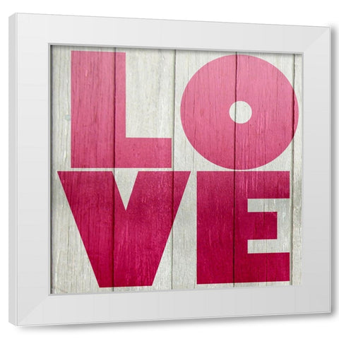 DIY Love Collection G White Modern Wood Framed Art Print by Vision Studio