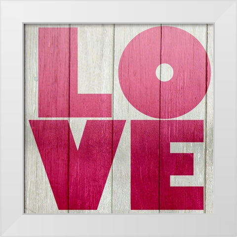 DIY Love Collection G White Modern Wood Framed Art Print by Vision Studio