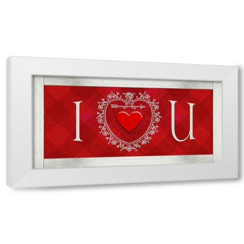 DIY Love Collection H White Modern Wood Framed Art Print by Vision Studio