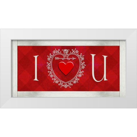 DIY Love Collection H White Modern Wood Framed Art Print by Vision Studio