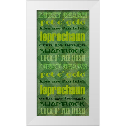 St. Pattys Collection B White Modern Wood Framed Art Print by Vision Studio