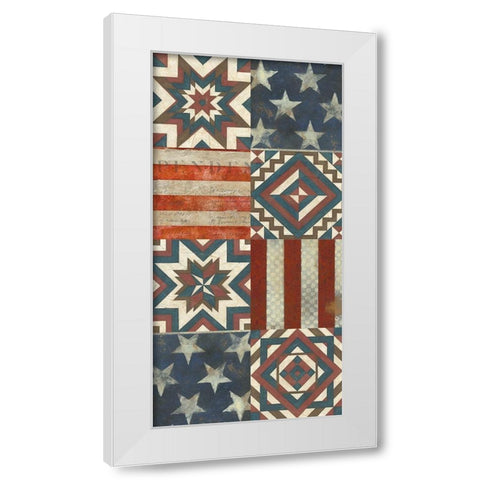 American Quilt J White Modern Wood Framed Art Print by Vision Studio