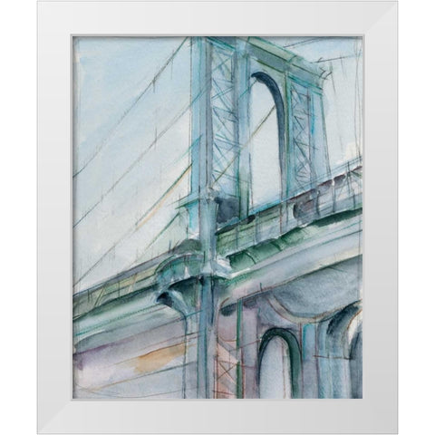 Watercolor Bridge Study I White Modern Wood Framed Art Print by Harper, Ethan