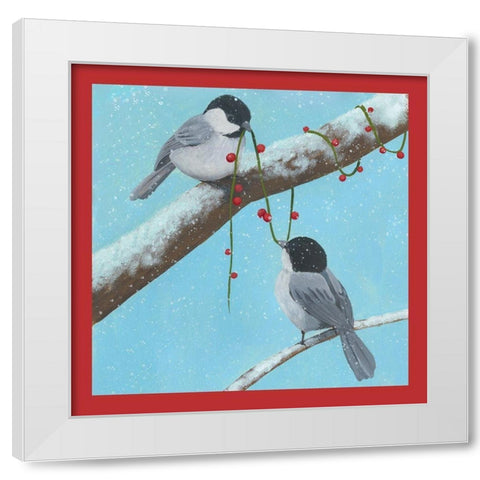 Chickadee Christmas Collection J White Modern Wood Framed Art Print by Popp, Grace