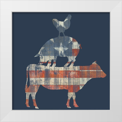 Fourth on the Farm Collection A White Modern Wood Framed Art Print by Studio W