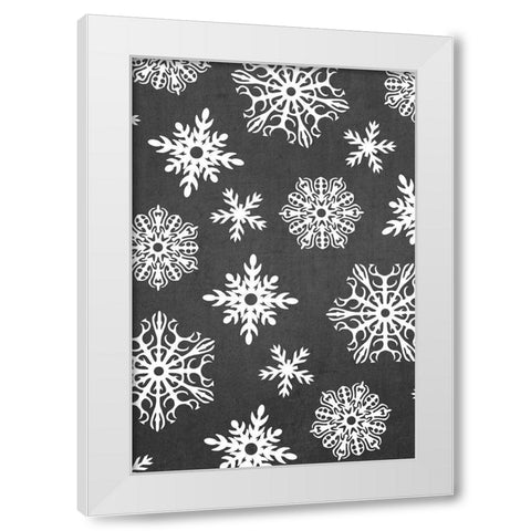 Let it Snow Collection D White Modern Wood Framed Art Print by Vess, June Erica