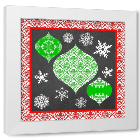 Let it Snow Collection G White Modern Wood Framed Art Print by Vess, June Erica