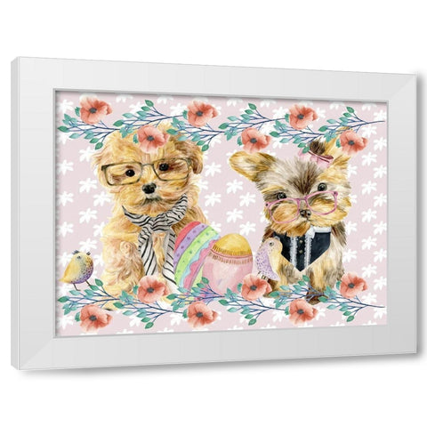 Easter Pups Collection A White Modern Wood Framed Art Print by Wang, Melissa