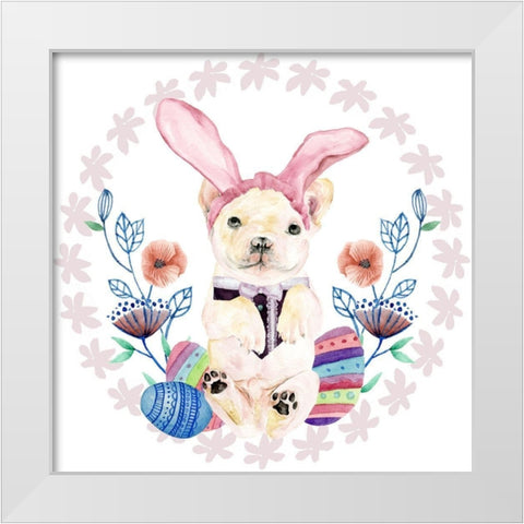 Easter Pups Collection C White Modern Wood Framed Art Print by Wang, Melissa