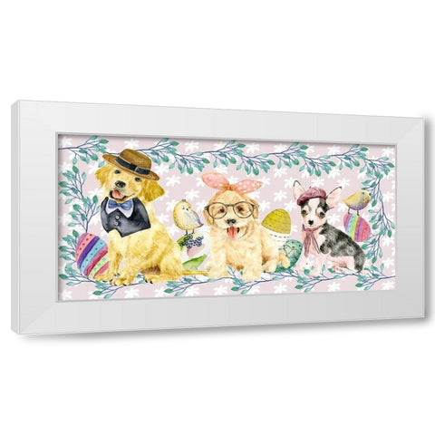 Easter Pups Collection D White Modern Wood Framed Art Print by Wang, Melissa