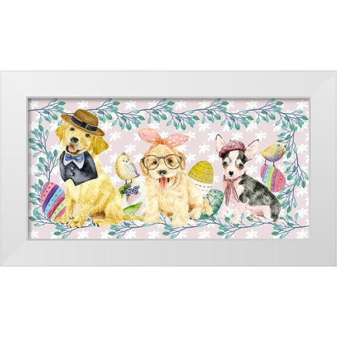 Easter Pups Collection D White Modern Wood Framed Art Print by Wang, Melissa