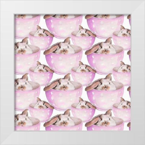 Bunny Crossing Collection H White Modern Wood Framed Art Print by Parker, Jennifer Paxton