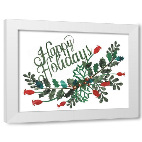 Cut Wreath Christmas Collection A White Modern Wood Framed Art Print by Moore, Regina