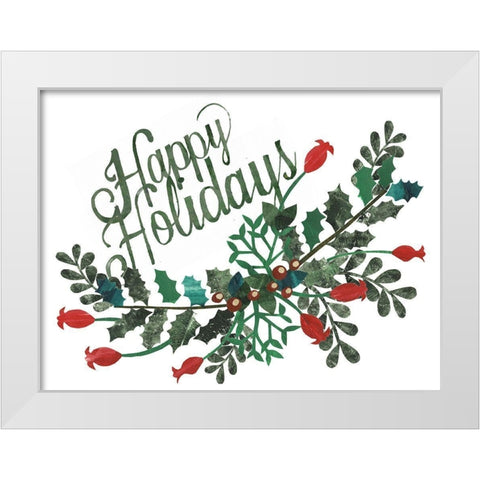 Cut Wreath Christmas Collection A White Modern Wood Framed Art Print by Moore, Regina