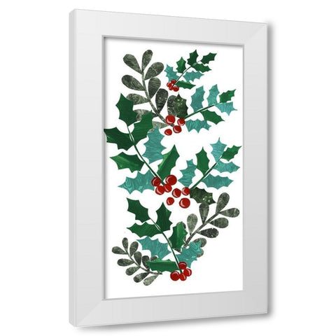 Cut Wreath Christmas Collection B White Modern Wood Framed Art Print by Moore, Regina