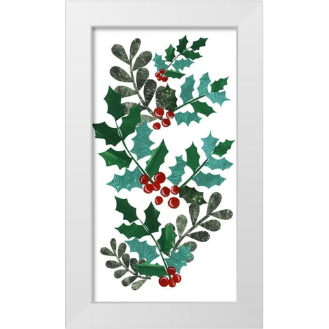 Cut Wreath Christmas Collection B White Modern Wood Framed Art Print by Moore, Regina