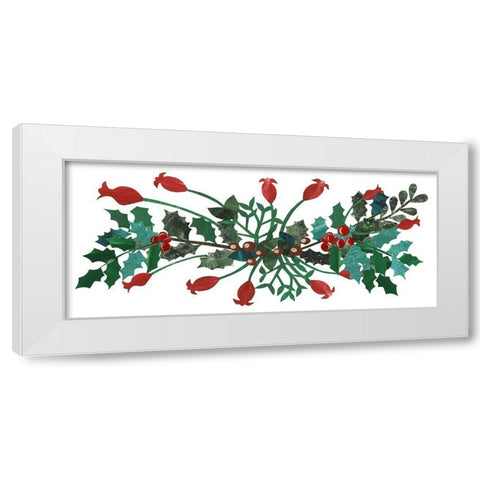 Cut Wreath Christmas Collection D White Modern Wood Framed Art Print by Moore, Regina
