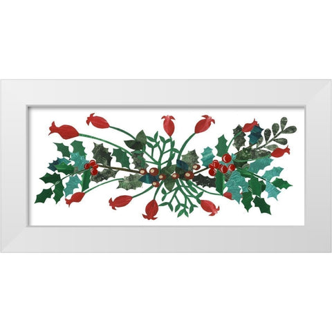 Cut Wreath Christmas Collection D White Modern Wood Framed Art Print by Moore, Regina