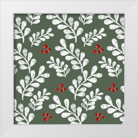 Cut Wreath Christmas Collection F White Modern Wood Framed Art Print by Moore, Regina