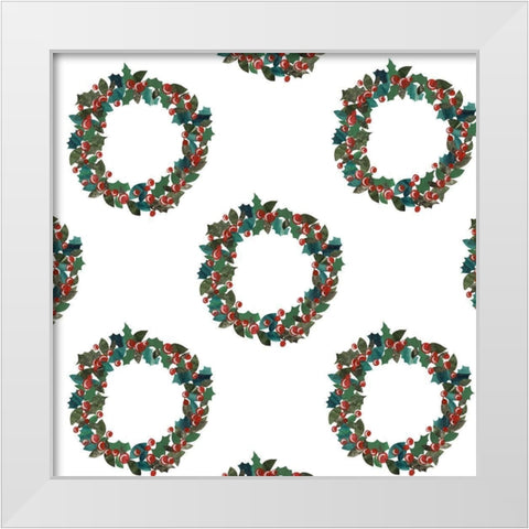 Cut Wreath Christmas Collection G White Modern Wood Framed Art Print by Moore, Regina