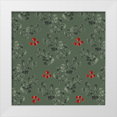 Cut Wreath Christmas Collection I White Modern Wood Framed Art Print by Moore, Regina