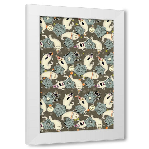 Happy Haunting Collection E White Modern Wood Framed Art Print by Eisner, Viv